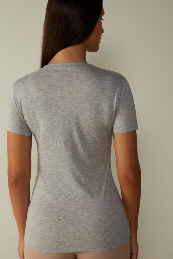 Intimssimi Short-Sleeve T-shirt in Ultrafresh Supima® Cotton Grey | USJBT62724