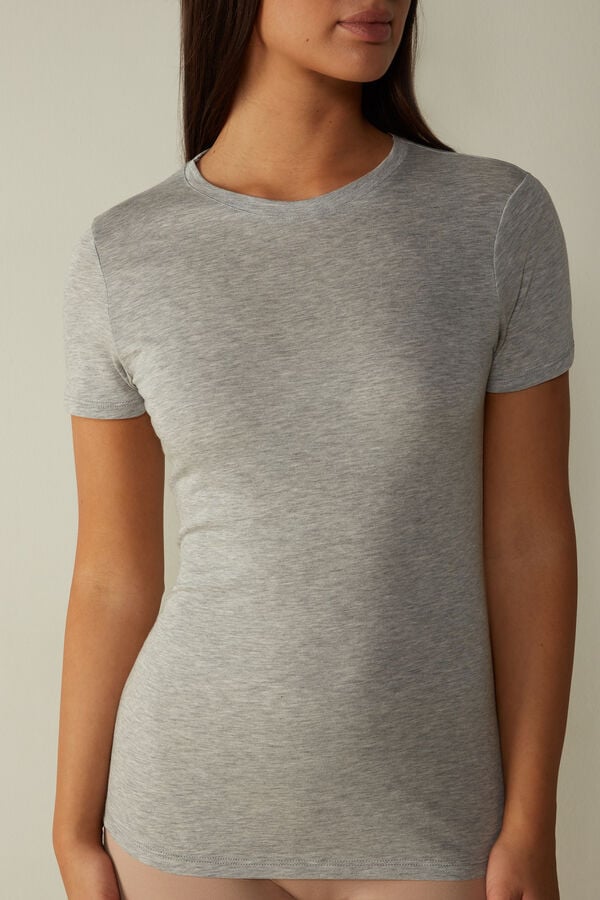 Intimssimi Short-Sleeve T-shirt in Ultrafresh Supima® Cotton Grey | USJBT62724