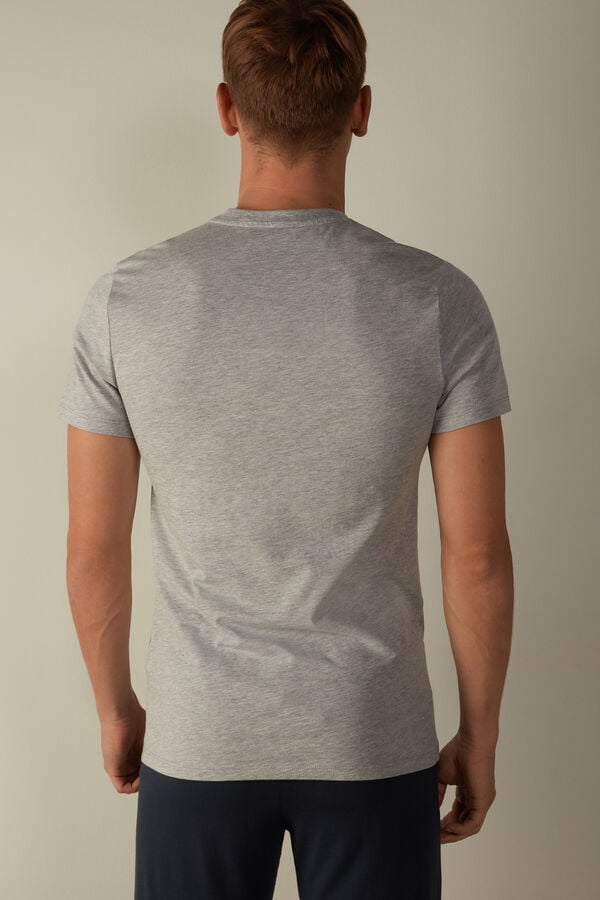 Intimssimi Short-Sleeved Supima® Cotton Shirt Grey | DUSKV67491