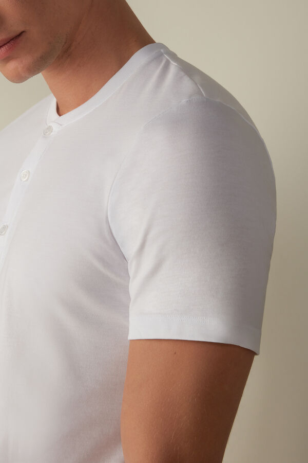 Intimssimi Short-Sleeved Supima® Cotton Shirt White | EUSVG90156