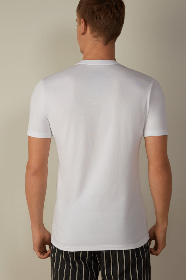 Intimssimi Short-Sleeved Supima® Cotton Shirt White | EUSVG90156