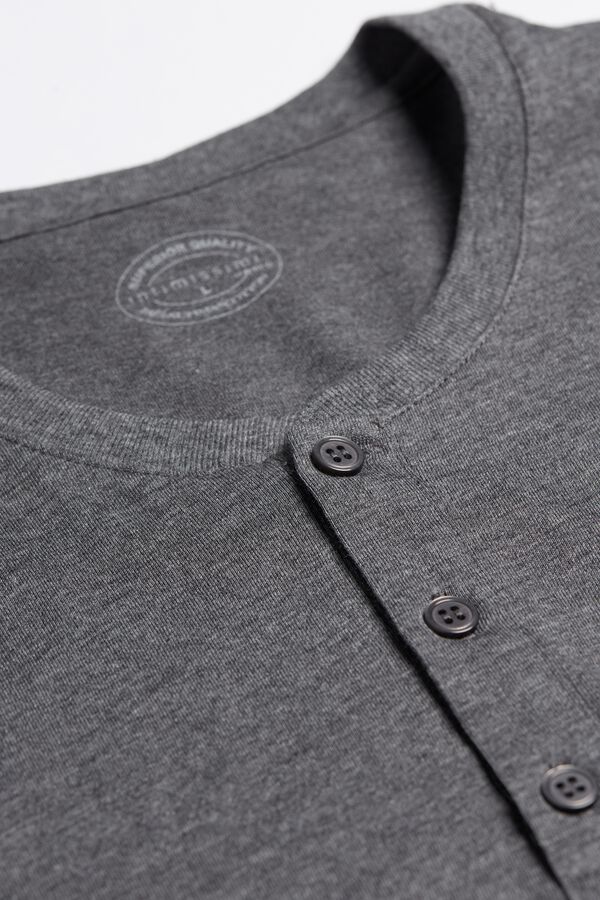 Intimssimi Short-Sleeved Supima® Cotton Shirt Dark Grey | TUSPQ48050