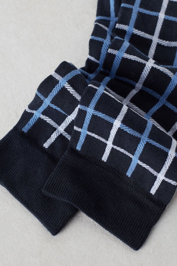 Intimssimi Short Socks in Patterned Cotton Blue | PUSER87441