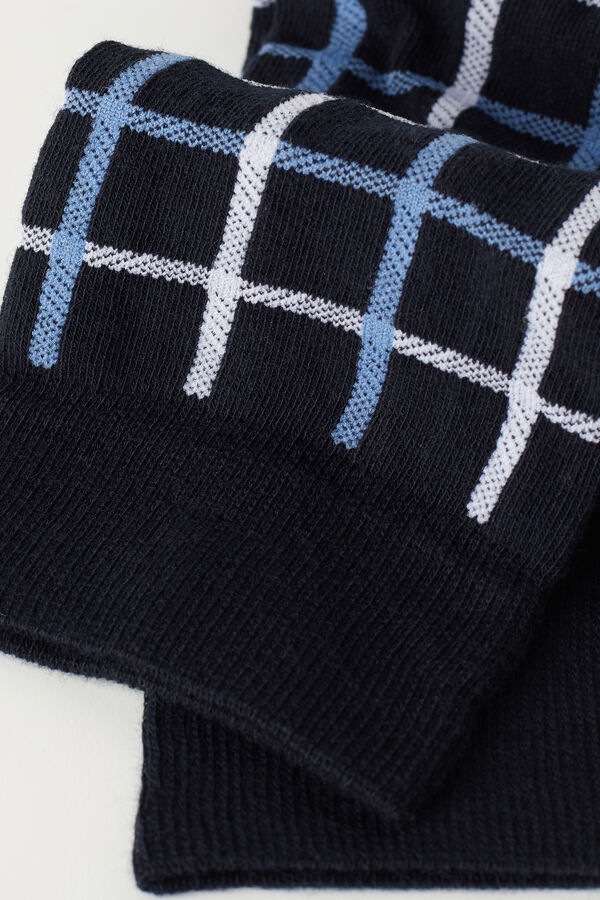 Intimssimi Short Socks in Patterned Cotton Blue | PUSER87441