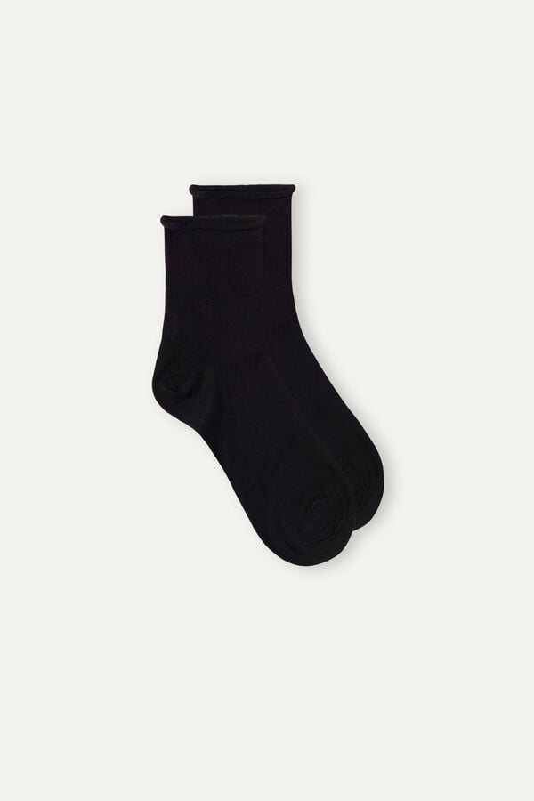 Intimssimi Short Socks in Stretch Supima® Cotton Black | USIIZ66431