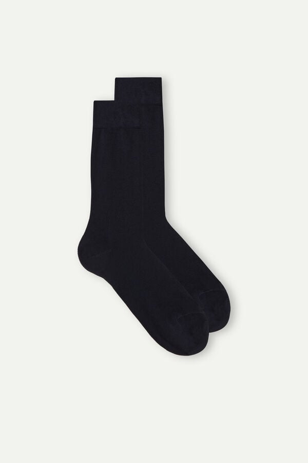 Intimssimi Short Socks in Stretch Supima® Cotton Blue | USZPD12859