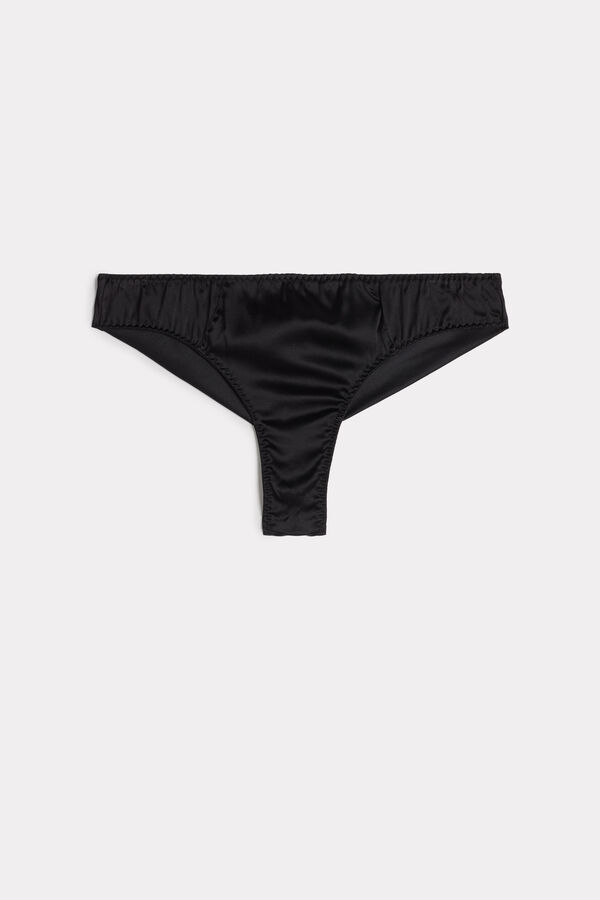 Intimssimi Silk Cheeky Briefs Black | USJZR74557