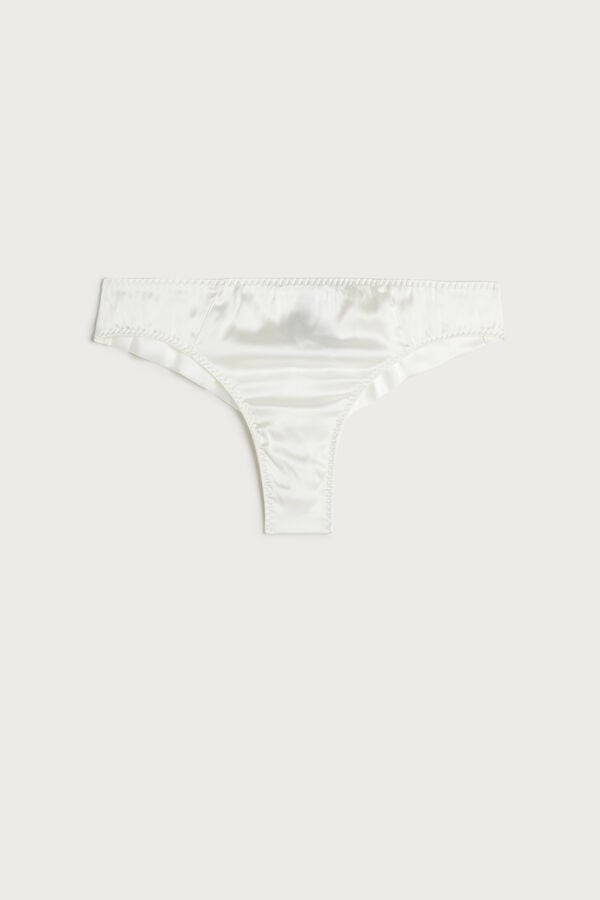 Intimssimi Silk Cheeky Briefs White | YUSVQ45087