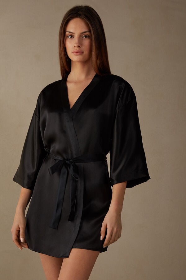 Intimssimi Silk Kimono Black | UUSTG73779