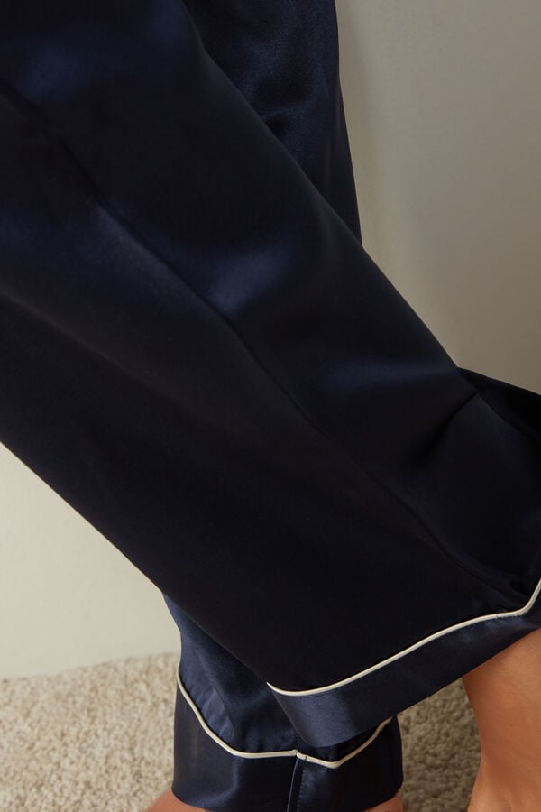 Intimssimi Silk Satin Pajama Pants Blue | UUSTG27231