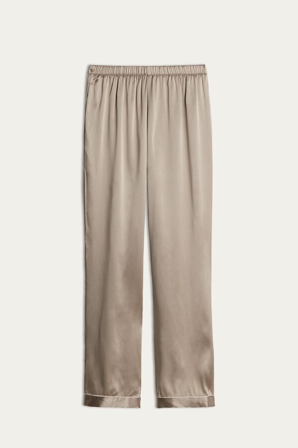 Intimssimi Silk Satin Pajama Pants Natural | MUSFT52255