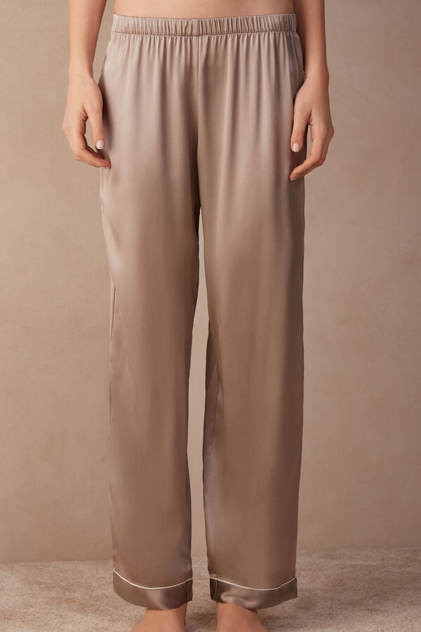 Intimssimi Silk Satin Pajama Pants Natural | MUSFT52255