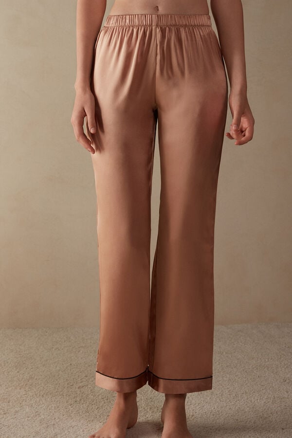 Intimssimi Silk Satin Pajama Pants Natural | QUSWA93297