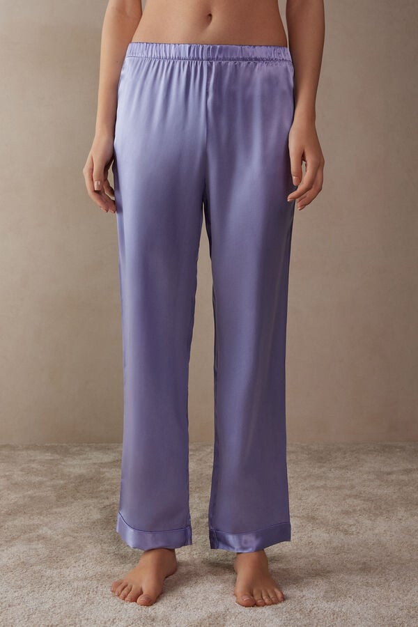 Intimssimi Silk Satin Pajama Pants Violet | USCIF29026