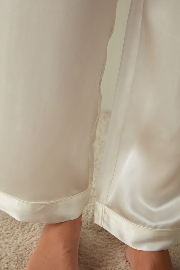 Intimssimi Silk Satin Pajama Pants White | USJZR49611