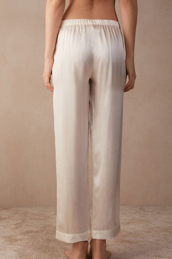 Intimssimi Silk Satin Pajama Pants White | USJZR49611