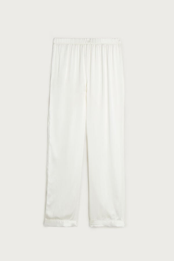 Intimssimi Silk Satin Pajama Pants White | USJZR49611