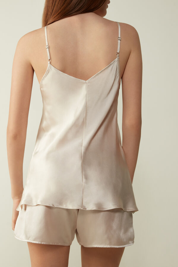 Intimssimi Silk Satin Top with V-neckline Natural | USDYB33760