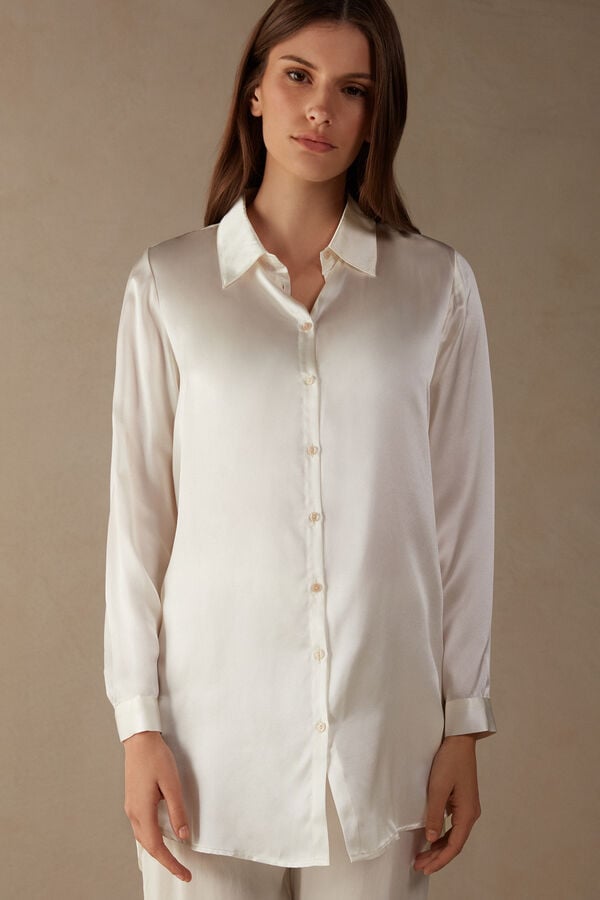 Intimssimi Silk Shirt White | AUSDF96189