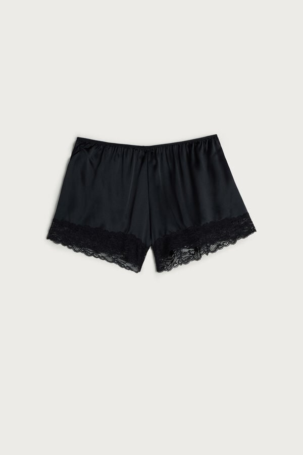 Intimssimi Silk Shorts Black | USXMI68133