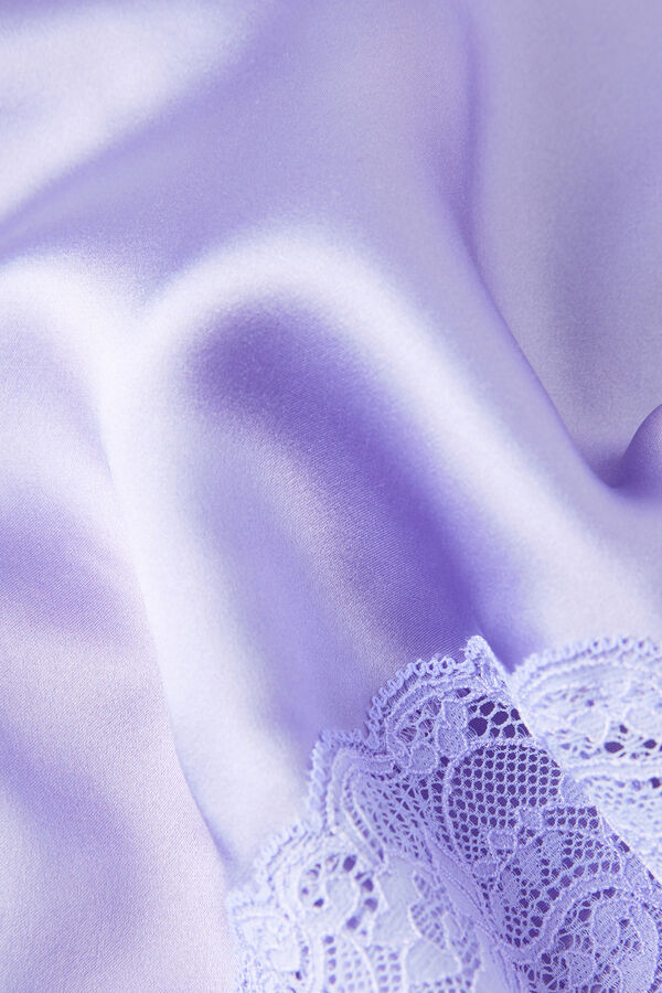 Intimssimi Silk Slip with Lace Insert Detail Violet | BUSSO22688