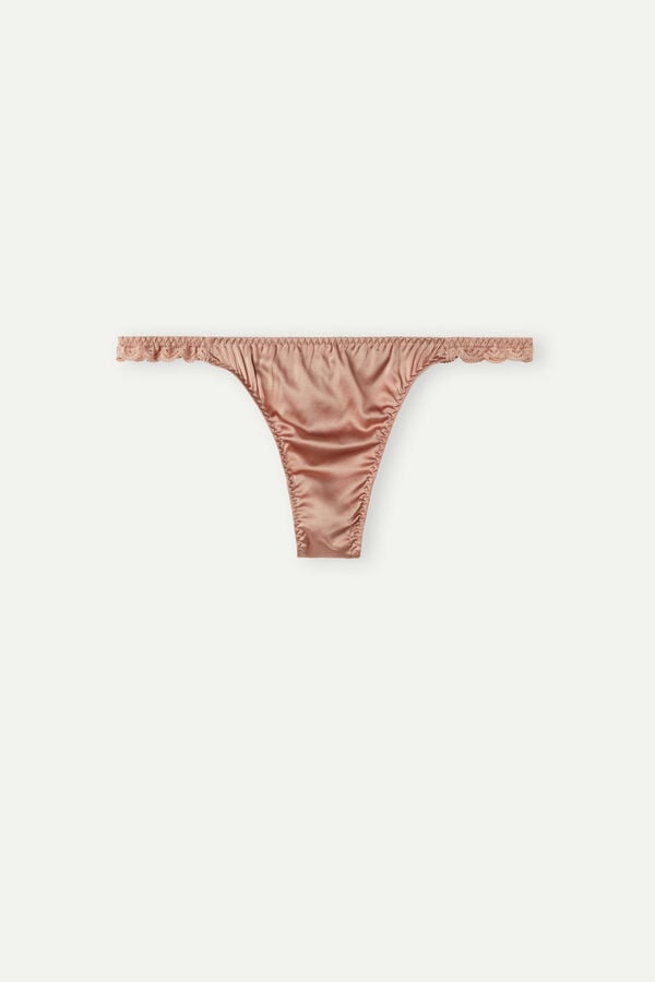 Intimssimi Silk and Lace G-String Natural | USQCS77934