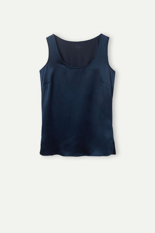 Intimssimi Silk and Modal Tank Top Blue | EUSVG59947