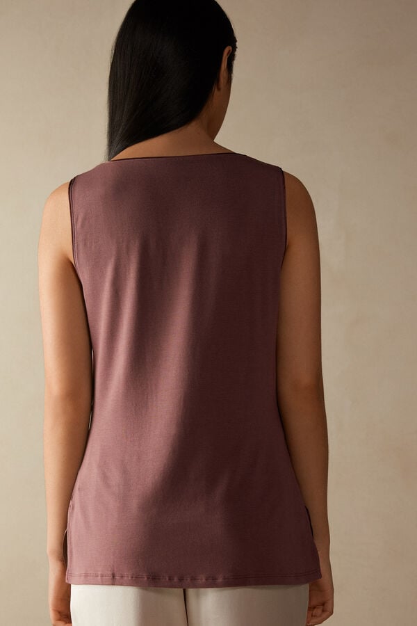 Intimssimi Silk and Modal Tank Top Brown | USIIZ40534