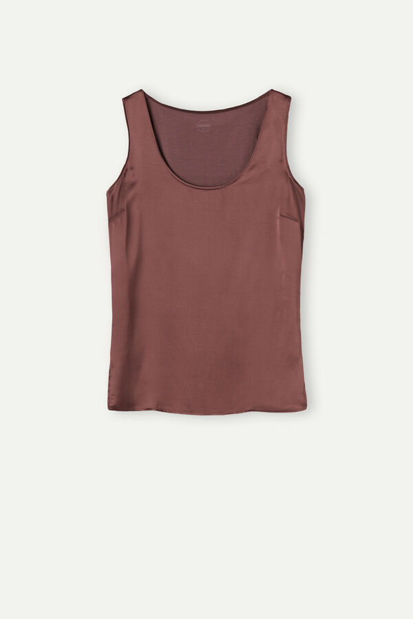 Intimssimi Silk and Modal Tank Top Brown | USIIZ40534