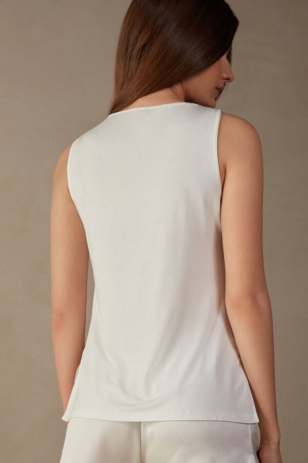 Intimssimi Silk and Modal Tank Top White | ZUSMJ90071