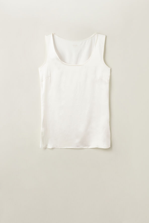 Intimssimi Silk and Modal Tank Top White | ZUSMJ90071