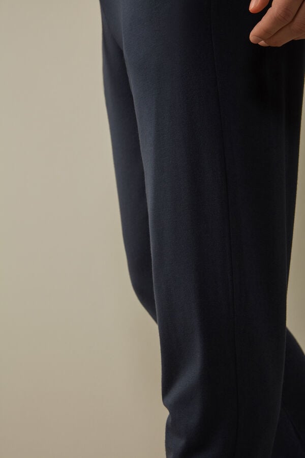 Intimssimi Silk and Modal Trousers Blue | BUSSO68434