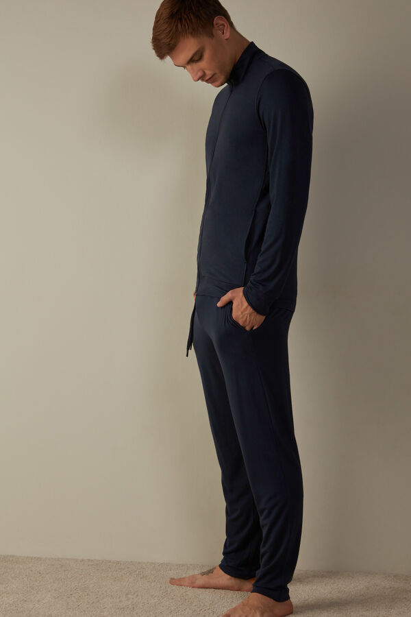 Intimssimi Silk and Modal Trousers Blue | USEGJ55251