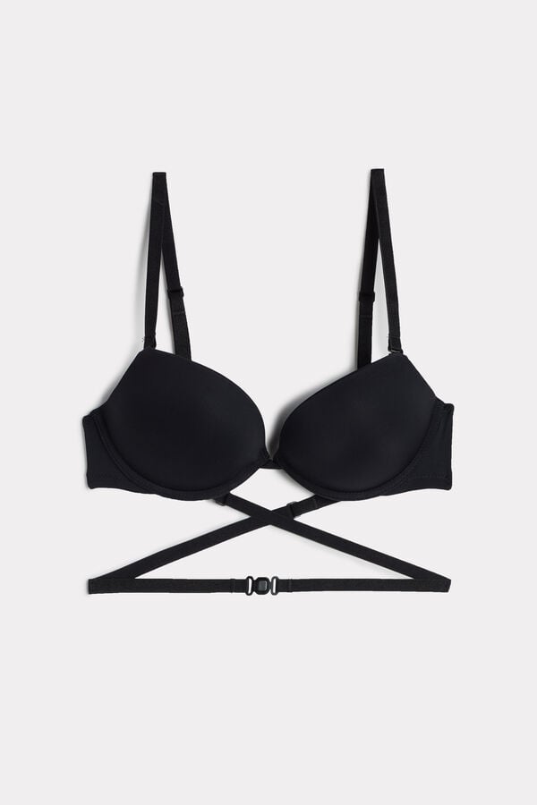 Intimssimi Silvia Multifunction Push-up Bra in Microfiber Black | USJVR45817