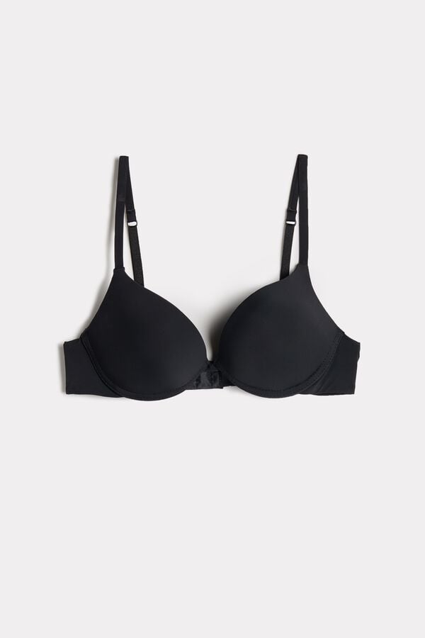 Intimssimi Simona Microfiber Super Push-Up Bra Black | USCIF91547