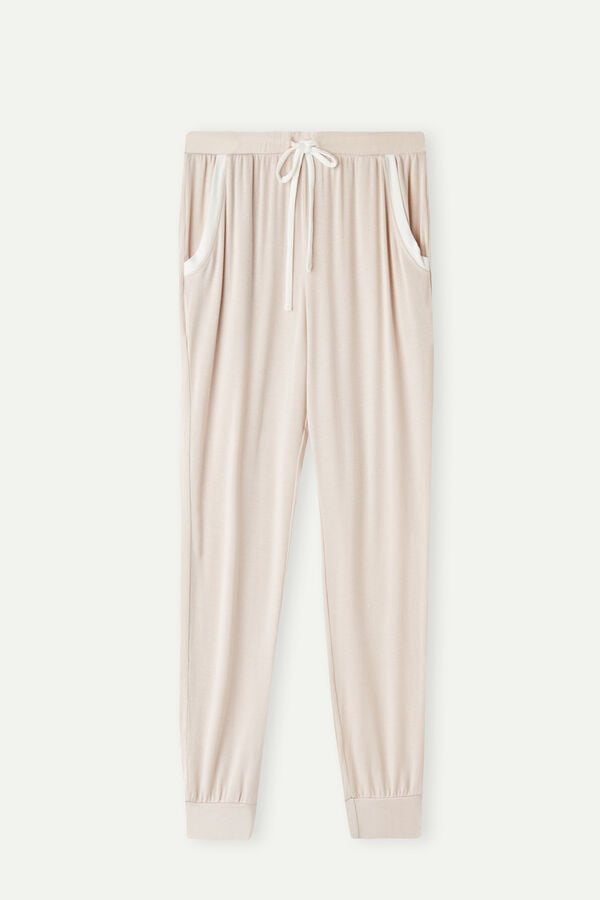 Intimssimi Simple Elegance Full Length Jogger Pants in Modal Pale Pink | AUSDF79126