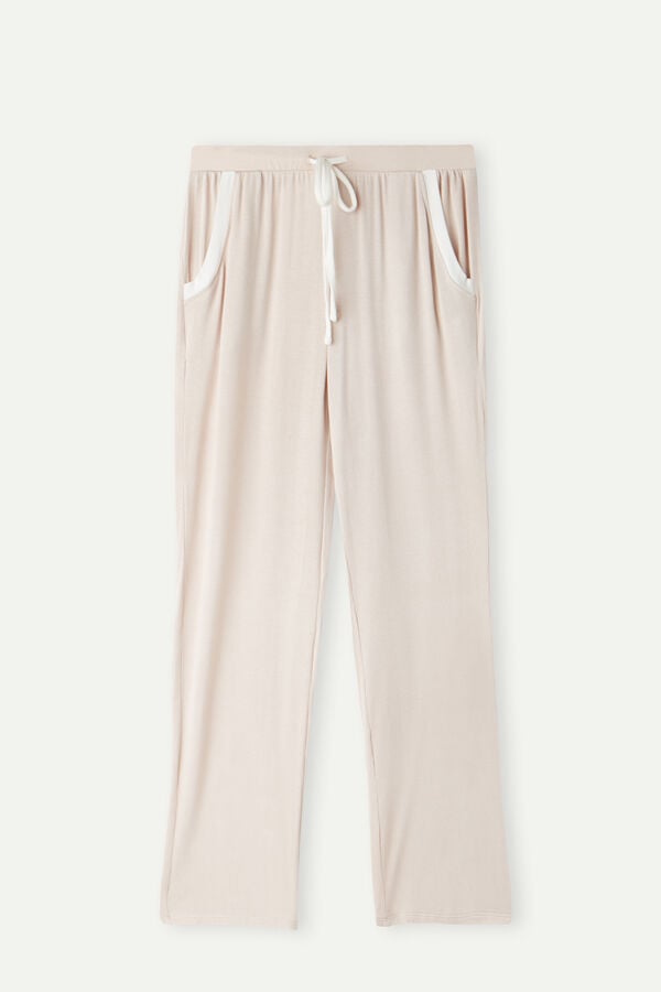 Intimssimi Simple Elegance Full Length Pants in Modal Pale Pink | XUSGW89731