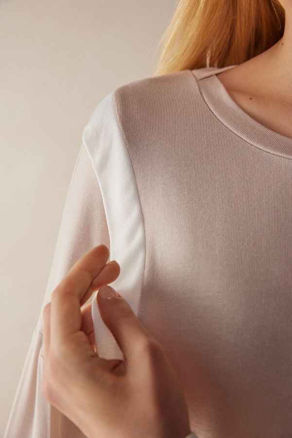 Intimssimi Simple Elegance Long Sleeve Top in Modal Pale Pink | USDYB30333