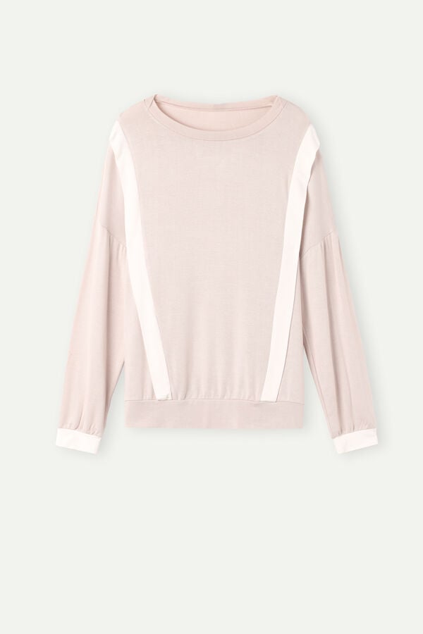 Intimssimi Simple Elegance Long Sleeve Top in Modal Pale Pink | USDYB30333