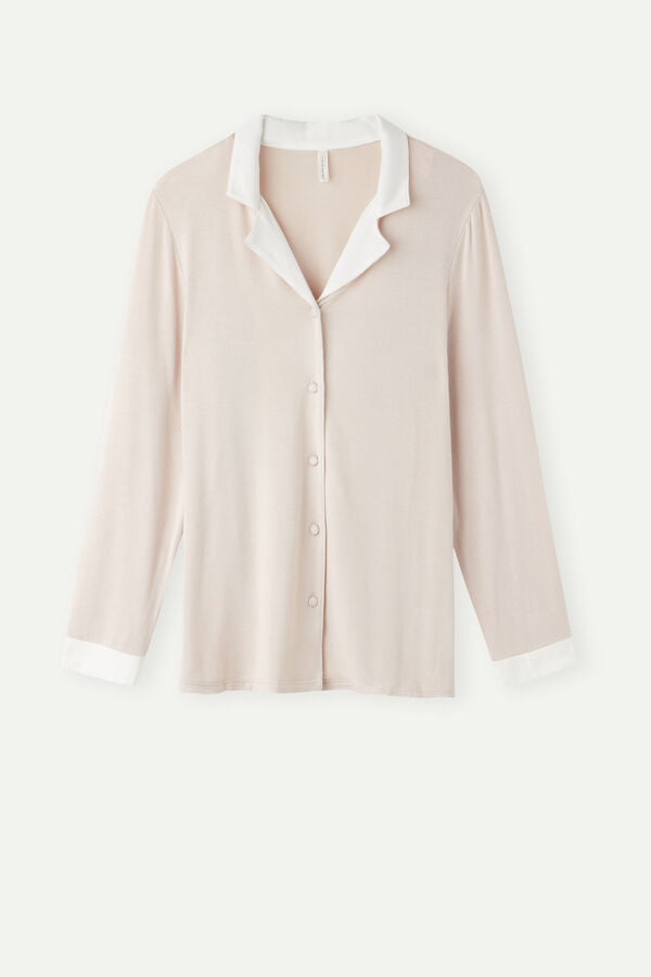 Intimssimi Simple Elegance Open Front Cardigan in Modal Pale Pink | USCVG18419