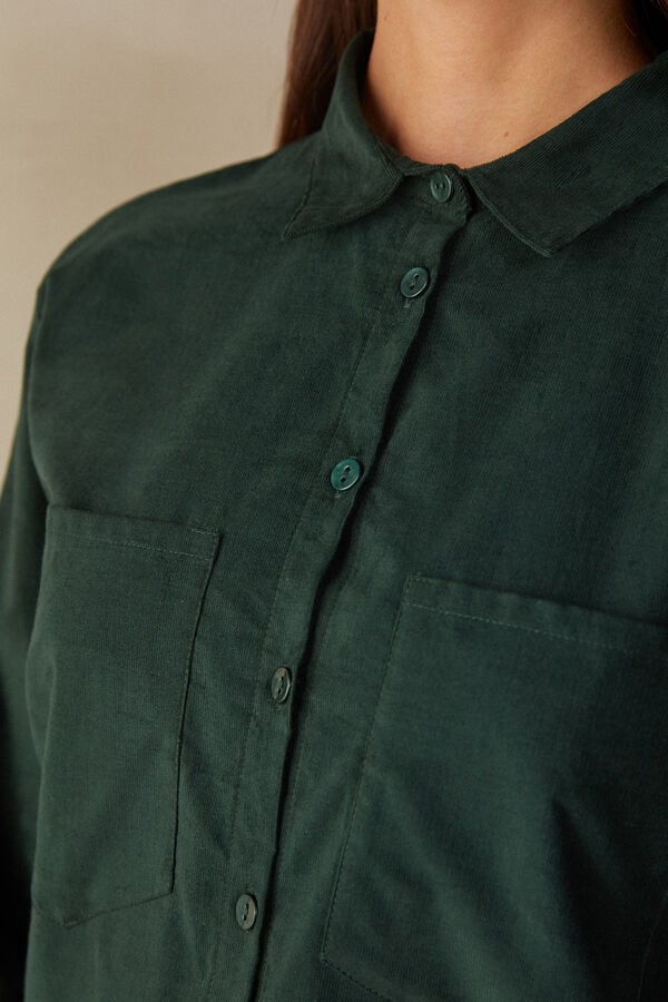 Intimssimi Slow and Cozy Velvet Shirt Green | USICD34398