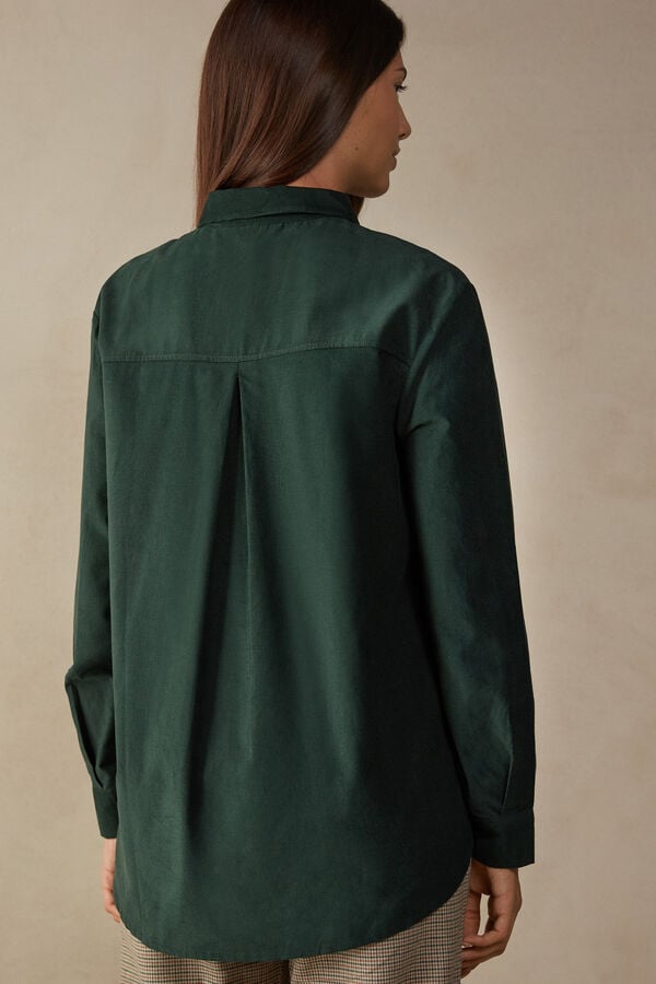 Intimssimi Slow and Cozy Velvet Shirt Green | USICD34398