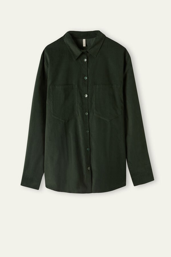 Intimssimi Slow and Cozy Velvet Shirt Green | USICD34398