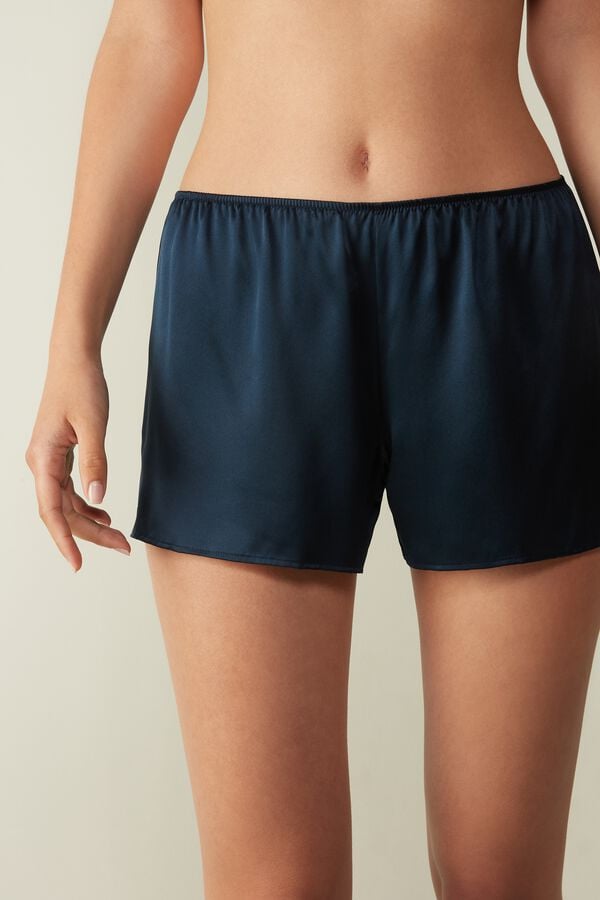 Intimssimi Smooth Silk-Satin Shorts Blue | YUSGT59989