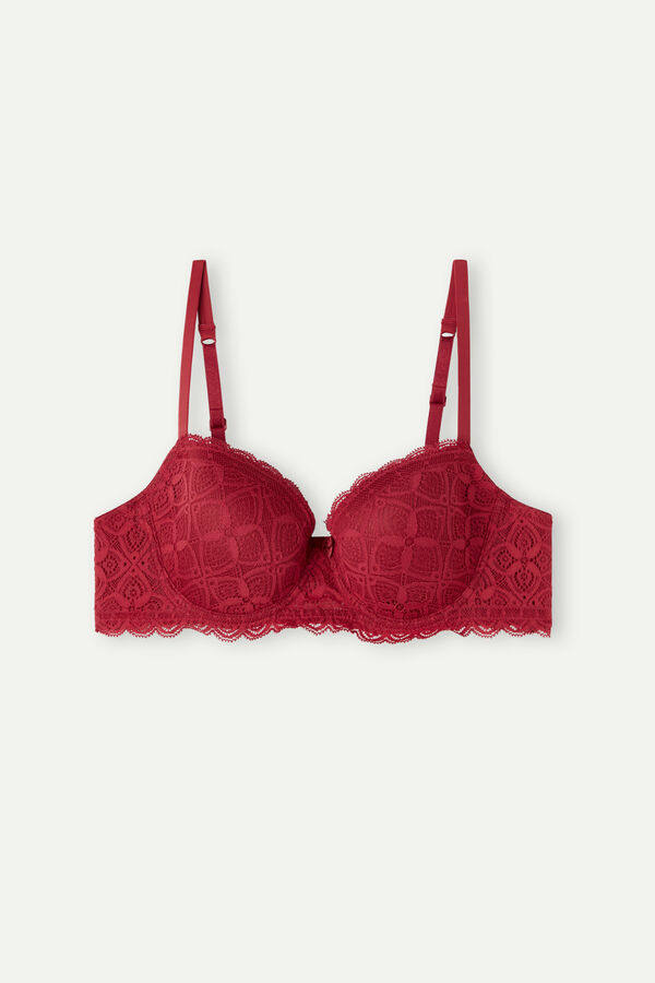 Intimssimi Sofia Balconette Bra in Lace Red | USQCS91200