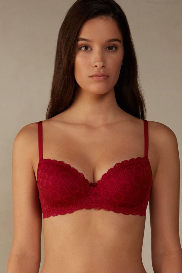 Intimssimi Sofia Balconette Bra in Lace Red | USQCS91200