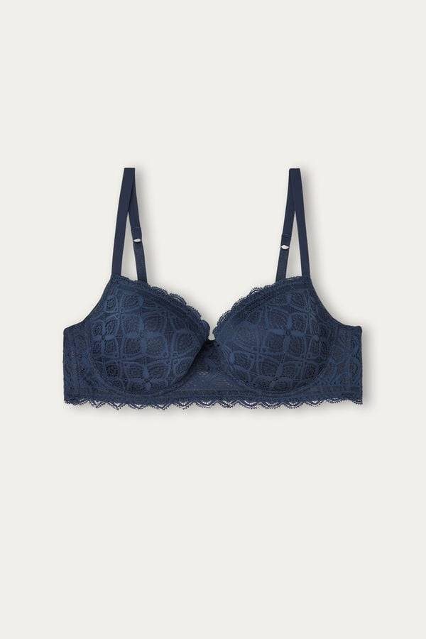 Intimssimi Sofia Balconette Bra in Lace Blue | YUSGT97384