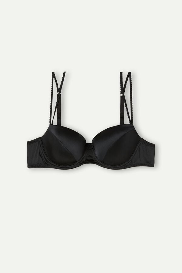 Intimssimi Sofia Balconette Bra in Silk Black | USJKU33252