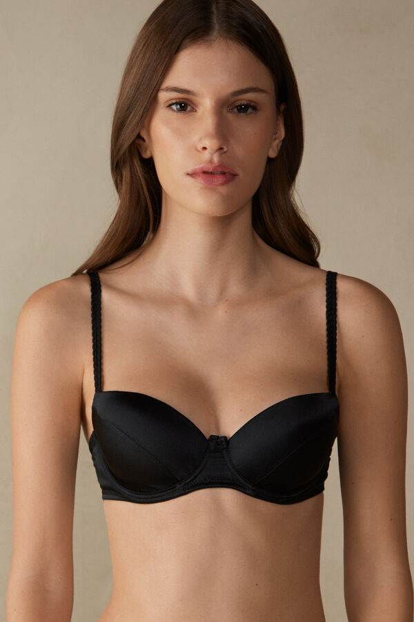 Intimssimi Sofia Balconette Bra in Silk Black | USJKU33252