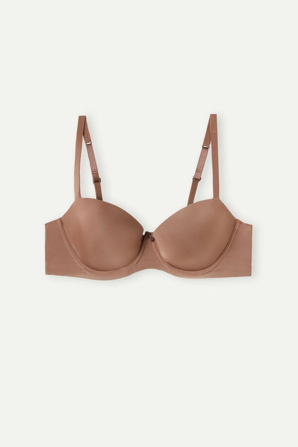 Intimssimi Sofia Balconette Bra in Ultralight Microfiber Natural | QUSUV52634